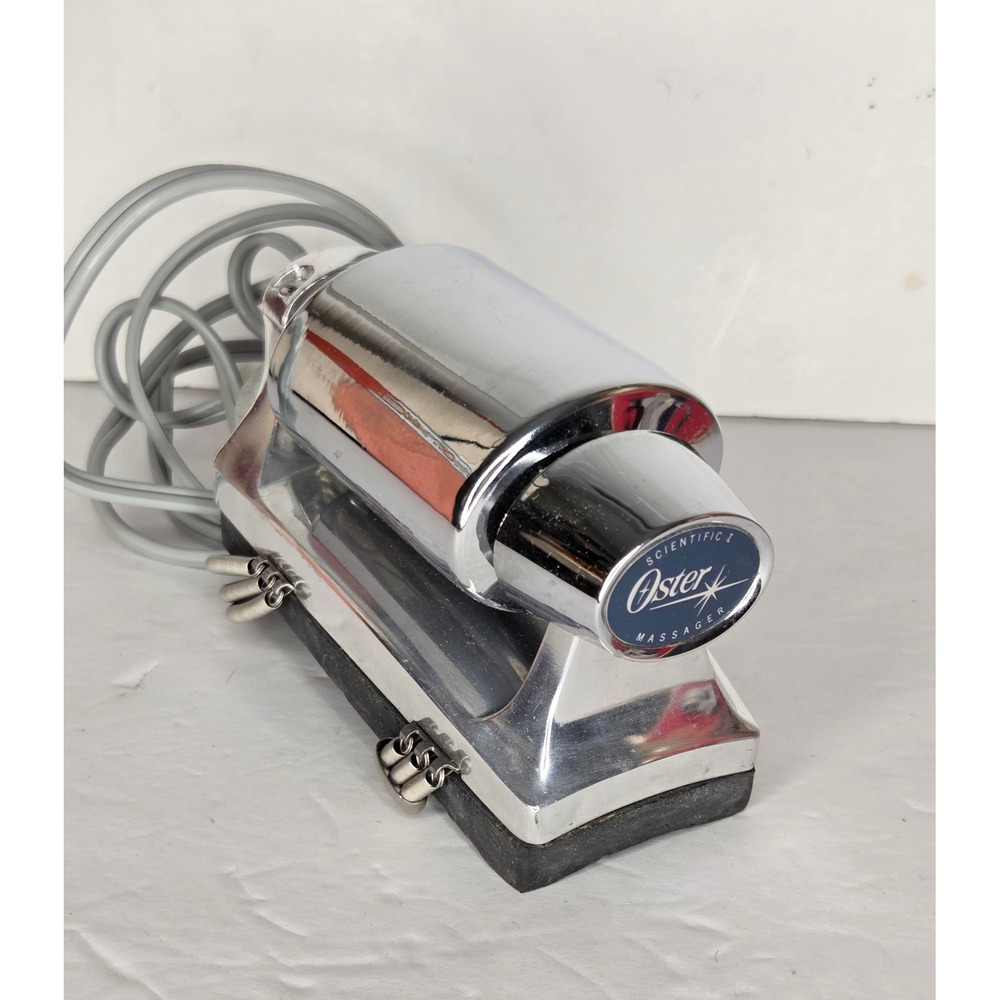 Vintage Oster Scientific I Swedish Style Massager Barber Shop Chrome with Box